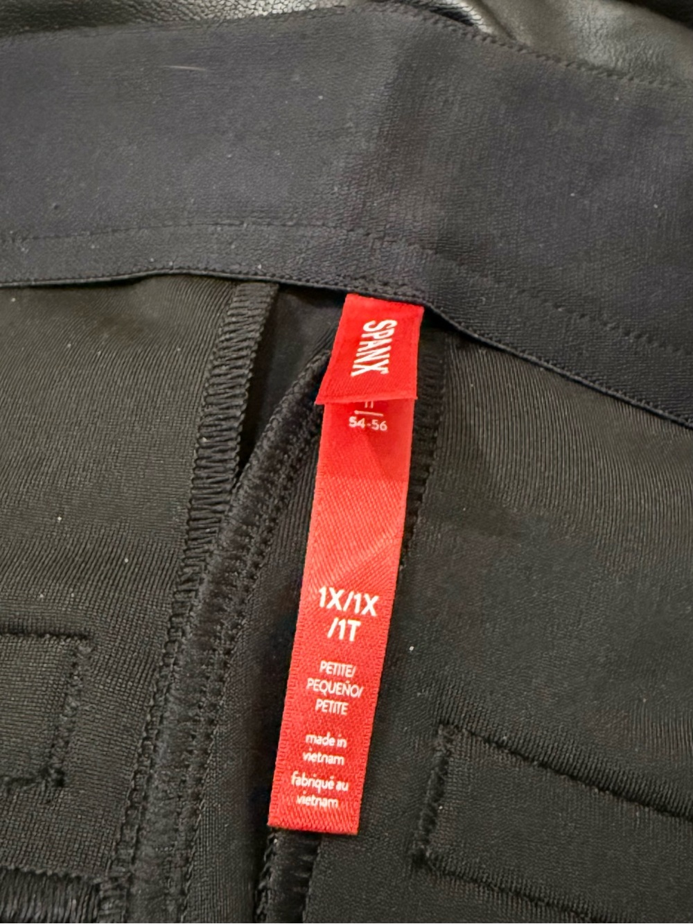 SPANX 20457Q Leather Like Flare Luxe Black Pull On Pants Size 1X Petite NWT - Picture 11 of 16